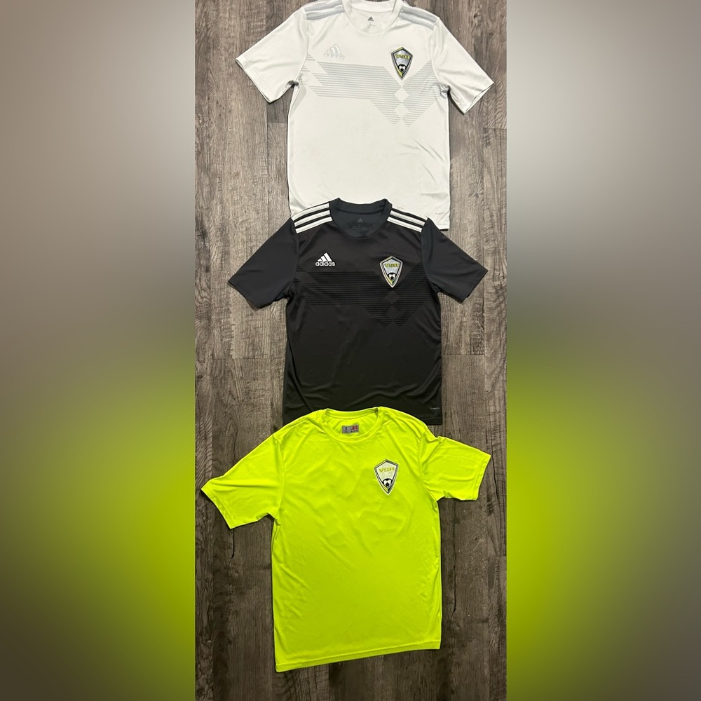 Adidas bundle 3 boys L, 14-16 Black and White Soccer Shirts - Picture 9 of 9